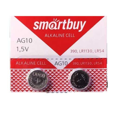 Элемент питания AG10 Alkaline (10-BL) (200 2000) (390, LR1130, LR54) SmartBuy