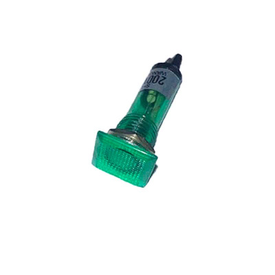 Лампа индикации электрической плиты EP326  XD1-03 200-220v 14_14мм, L-38мм зеленая