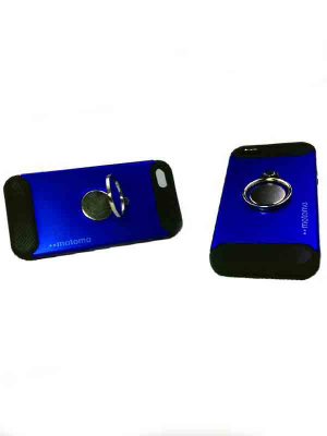 Чехол-Apple-iPhone-5-5S-бампер-пластик-металл-синий-motomo