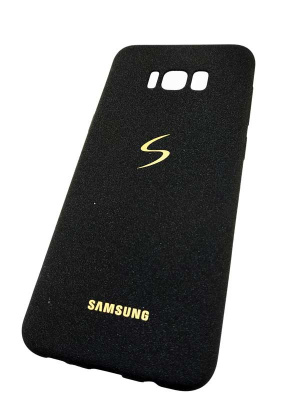 Чехол-Samsung-Galaxy-S8+-SM-G955F-бампер-бархатный-силикон-логотип-Samsung