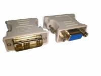 Переходник DVI 12+5(M-папа)-VGA(F-мама) белый