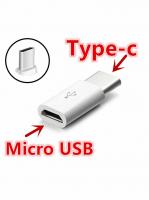 Переходник TUPE-C(M-папа)-microUSB(M-папа) белый