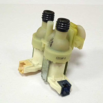 Электроклапан двойной 90° выпуск 12мм фишки mini 53114P A (Ariston Hotpoint) Фото 3