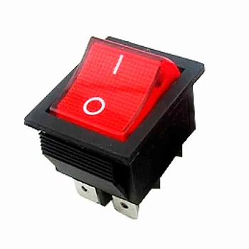 Переключатель клавишный KCD4-202 (красный) 16А 250В