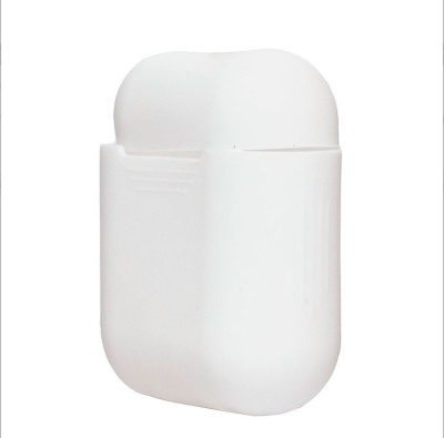 Чехол селиконовый тонкий для кейса Apple AirPods -  белый