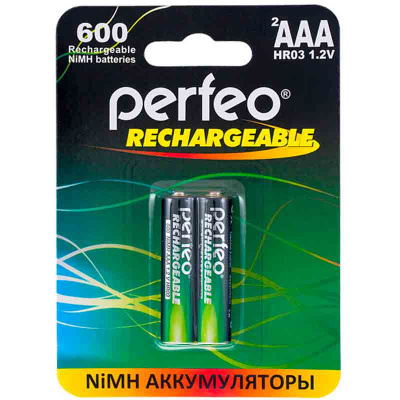 Аккумулятор AAA Ni-MH Perfeo HR03 1,2В 600мАч BL2