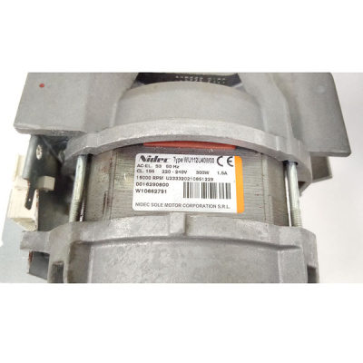 Двигатель стиральной машины Whirlpool Ariston Indesit W10662791 (Indesit) фото маркировки на запчасти