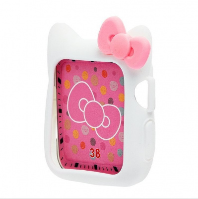 Чехол для часов Apple Watch TPU Case бело-розовый