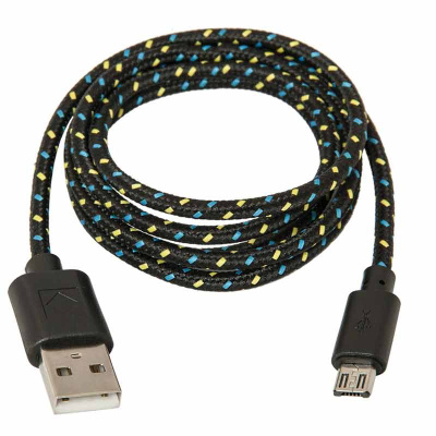 Data кабель USB - microUSB 1.m тканевая оплетка