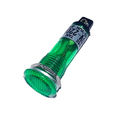 Лампа индикации электрической плиты EP324  XD10-3_0 200-220v D-14мм, L-38мм зеленая