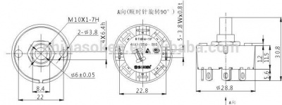 Переключатель-поворотный-(роторный)-RT634-4-6А-250В-Soken