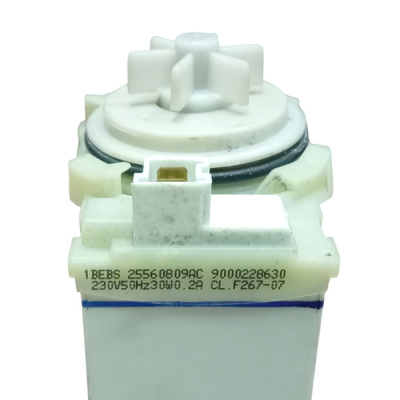 Насос сливной (помпа) CL.F267-07 9000228630 Copreci  крепл. — 4 защелки, выводы — спереди вместе. Фото 3 с маркировкой