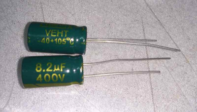 Конденсатор электролитический 8,2 мкФ 400 В VENT -40+105C (Chongx)