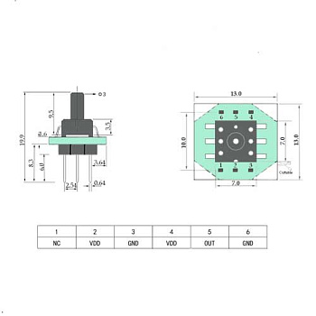 Датчик-давления-газа-XGZP6847A-0-3кПа-0,5-4,5В-CFSensor