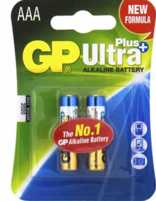 Батарейки AAA Alkaline GP ULTRA Plus 24АUP-2CR2 LR03 1.5В BL2